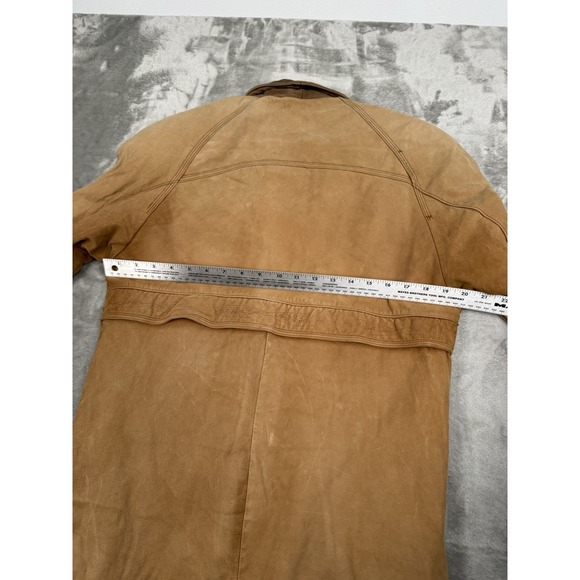 Vintage Paris Sport Club Brown Leather Barn Jacket Mens Small Chore Western Y2K - Picture 7 of 12